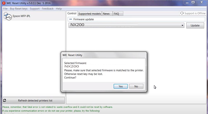 Key Firmware Epson NX200 Step 7